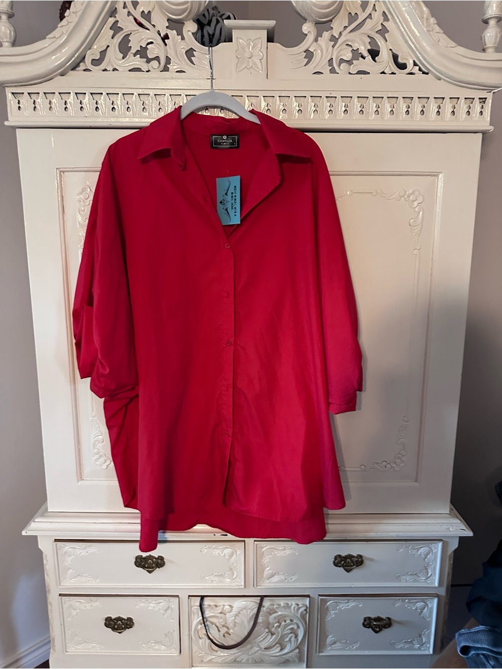 Fourth of July Red Blouse Polyester